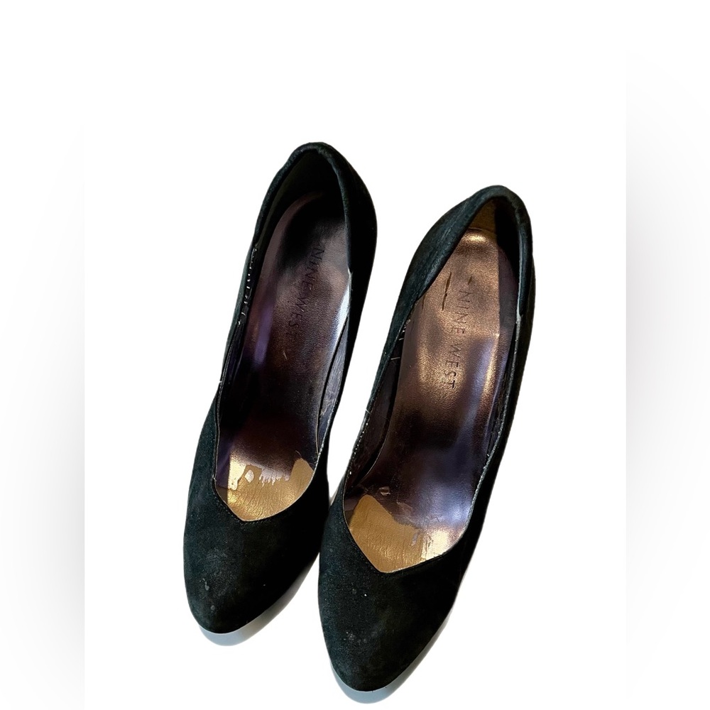 Nine West black suede high heel, size 7